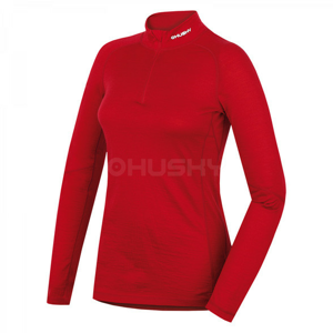 Dámské funkční triko Husky Merino zip Velikost: M / Barva: červená