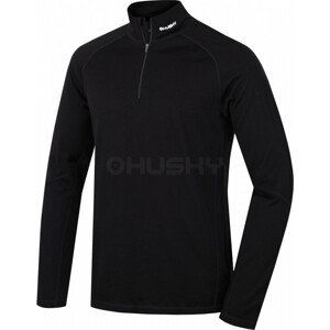 Pánské funkční triko Husky Merino zip, dl.rukáv Velikost: L / Barva: černá