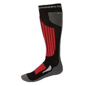 Podkolenky Progress P SKB 8UB SKI BAMBO Velikost ponožek: 39-42 / Barva: černá/červená