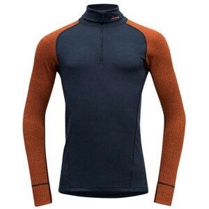 Pánský rolák Devold Duo Active Man Zip Neck Velikost: XXL / Barva: oranžová/modrá