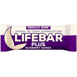 Tyčinka Lifefood Lifebar Plus borůvková s Quinou BIO RAW