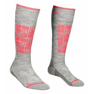 Dámské ponožky Ortovox W's Ski Compression Socks Velikost ponožek: 35-38 / Barva: šedá/růžová