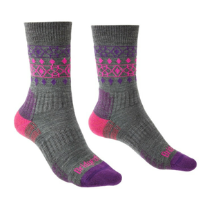 Dámské ponožky Bridgedale Hike LW MP Boot Velikost ponožek: 35-37 / Barva: šedá/růžová