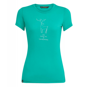 Dámské triko Salewa Deer Dri-Rel W S/S Tee Velikost: XL (42) / Barva: zelená