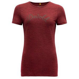 Dámské triko Devold Myrull Woman Tee Velikost: L / Barva: vínová