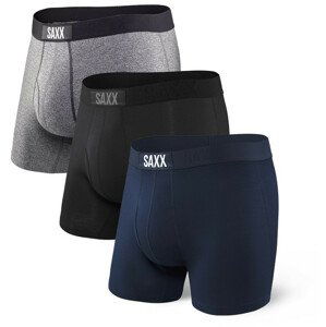 Boxerky Saxx Vibe Boxer Modern Fit 3-pack Velikost: S / Barva: černá/šedá