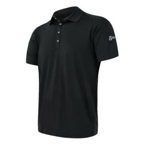 Pánské funkční triko Sensor Merino Active Polo Velikost: M / Barva: černá