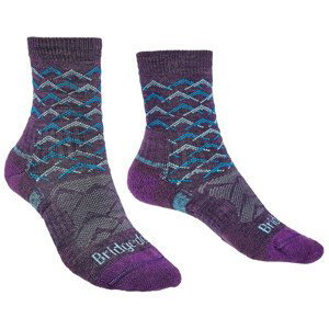 Dámské ponožky Bridgedale Hike LW MP 3/4 Crew Women's Velikost ponožek: 41-43 / Barva: fialová