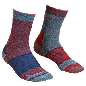 Dámské ponožky Ortovox W's Alpinist Mid Socks Velikost ponožek: 35-38 / Barva: červená/modrá