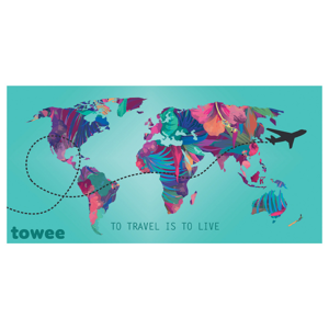Rychleschnoucí osuška Towee Travel The World 80x160 cm Barva: mix barev