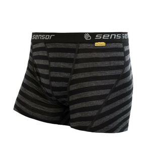 Pánské boxerky Sensor Merino Active Velikost: L / Barva: černá/šedá