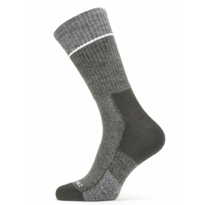 Ponožky SealSkinz Solo QuickDry Mid Length Socks Velikost ponožek: 36-38 / Barva: černá/šedá