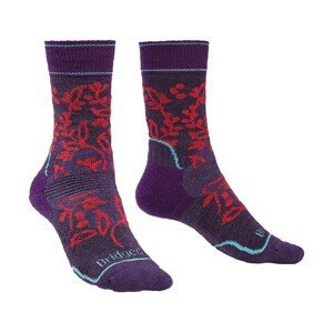 Dámské ponožky Bridgedale Hike MW MP Boot Women's Velikost ponožek: 38-40 / Barva: tmavě fialová/růžová