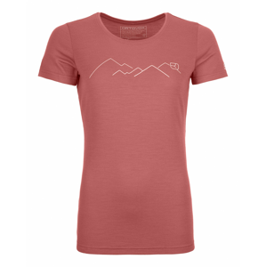 Dámské triko Ortovox Merino Mountain Ts W Velikost: XS / Barva: růžová