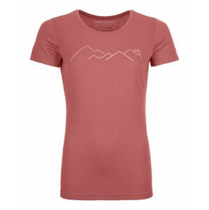 Dámské triko Ortovox Merino Mountain Ts W Velikost: S / Barva: růžová