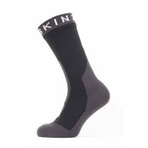 Nepromokavé ponožky SealSkinz WP Ext Cold Weather Mid Velikost ponožek: 39-42 / Barva: černá/šedá