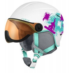 Dětská lyžařská přilba Relax Twister Visor Velikost helmy: 53-56 cm / Barva: bílá