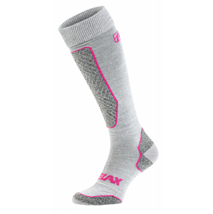 Lyžařské ponožky Relax Alpine Velikost ponožek: 39-42 / Barva: šedá/růžová