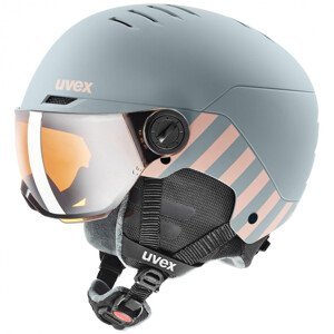 Dětská lyžařská přilba Uvex Rocket Jr. Visor Velikost helmy: 54-58 cm / Barva: šedá/růžová