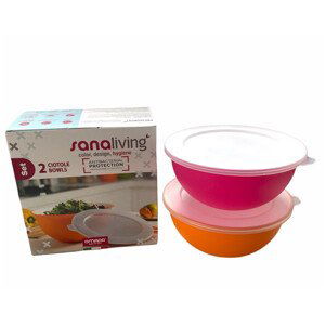 Sada misek Omada Sanaliving Bowls Set 1,7L + 1,7L & 2x lids