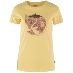 Dámské triko Fjällräven Arctic Fox Print T-shirt W Velikost: XS / Barva: žlutá