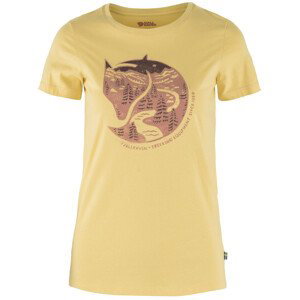 Dámské triko Fjällräven Arctic Fox Print T-shirt W Velikost: S / Barva: žlutá