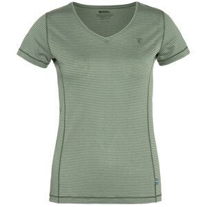 Dámské funkční triko Fjällräven Abisko Cool T-Shirt W Velikost: S / Barva: zelená/bílá