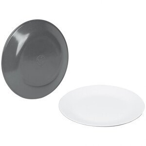Sada talířů Bo-Camp Dinner plate Two tone - 4ks Barva: šedá