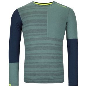 Pánské funkční triko Ortovox 185 Rock'N'Wool Long Sleeve M Velikost: L / Barva: šedá/modrá