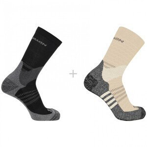 Ponožky Salomon X Ultra Access Crew 2-Pack Velikost ponožek: 39-41 / Barva: béžová