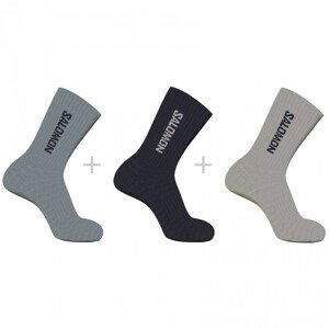 Ponožky Salomon Everyday Crew 3-Pack Velikost ponožek: 45-47 / Barva: šedá