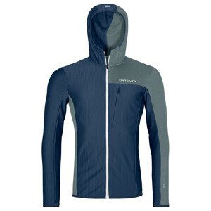 Pánská funkční mikina Ortovox Fleece Light Grid Hooded Jkt M Velikost: XL / Barva: tmavě modrá