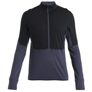 Pánská funkční mikina Icebreaker Men Merino 200 Realfleece™ Descender LS Half Zip Velikost: M / Barva: černá