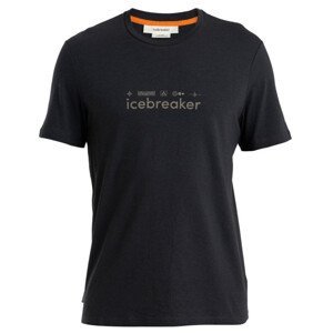 Pánské funkční triko Icebreaker Men Merino Central Classic SS Tee Nature Touring Club Velikost: L / Barva: černá