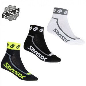 Sada ponožek Sensor 3-Pack Race Lite Small Hands Velikost ponožek: 39-42 / Barva: černá/bílá
