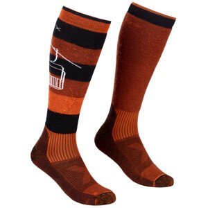 Pánské podkolenky Ortovox Free Ride Long Socks Velikost ponožek: 45-47 / Barva: červená