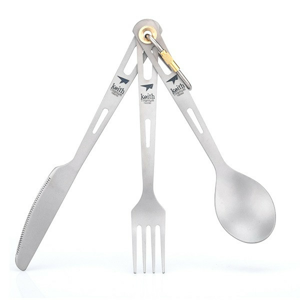 Příbor Keith Titanium 3-Piece Titanium Cutlery Set Barva: šedá