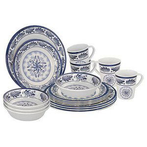 Sada nádobí Bo-Camp Old Dutch 16 100% Melamine Barva: Modro/bílá