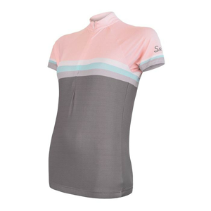 Dámský cyklistický dres Sensor Cyklo Summer Stripe Velikost: M / Barva: šedá/růžová