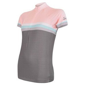 Dámský cyklistický dres Sensor Cyklo Summer Stripe Velikost: L / Barva: šedá/růžová