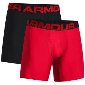 Pánské boxerky Under Armour Tech 6in 2 Pack Velikost: S / Barva: červená/černá