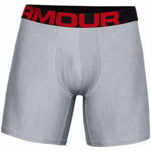 Pánské boxerky Under Armour Tech 6in 2 Pack Velikost: XXL / Barva: šedá/červená