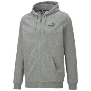 Pánská mikina Puma ESS Small Logo FZ Hoodie TR Velikost: L / Barva: šedá/bílá