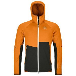 Pánská bunda Ortovox Fleece Rib Hoody M Velikost: M / Barva: oranžová