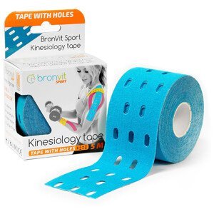 Tejpovací páska BronVit Sport Kinesio Tape děrovaný Barva: modrá