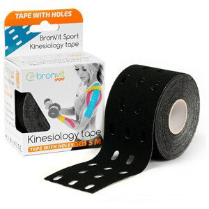Tejpovací páska BronVit Sport Kinesio Tape děrovaný Barva: černá
