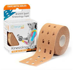Tejpovací páska BronVit Sport Kinesio Tape děrovaný Barva: béžová
