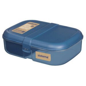 Box na svačinu Sistema OBP To Go Tříkomorová krabička s nádobou na jogurt 1,1 l Barva: modrá