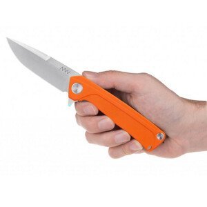 Nůž Acta non verba Z100 Stonewash/Plain Edge G10 Barva: oranžová