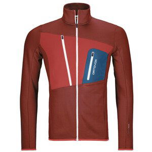 Pánská mikina Ortovox Fleece Grid Jacket Velikost: M / Barva: červená/oranžová